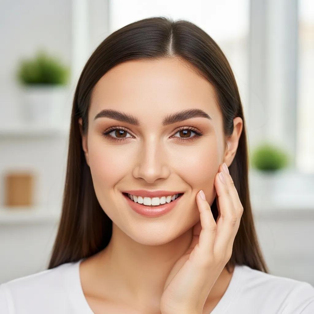 Woman with natural-looking permanent makeup showcasing a fresh-faced appearance